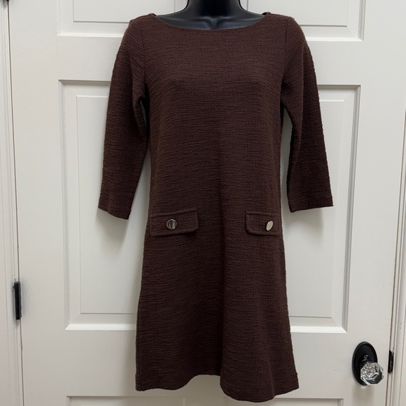 NWT Ann Taylor Brown Knit Dress - Picture 1 of 5